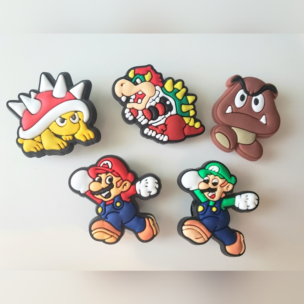 5 x New Croc Charms / Jibbitz, Super Mario Style